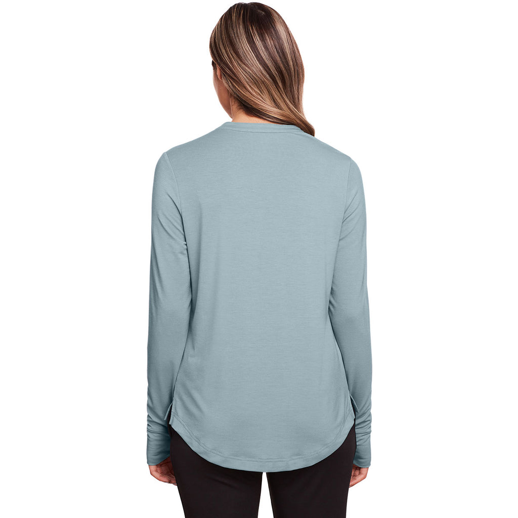 North End Women's Opal Blue Jaq Snap-Up Stretch Performance Pullover