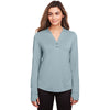 North End Women's Opal Blue Jaq Snap-Up Stretch Performance Pullover