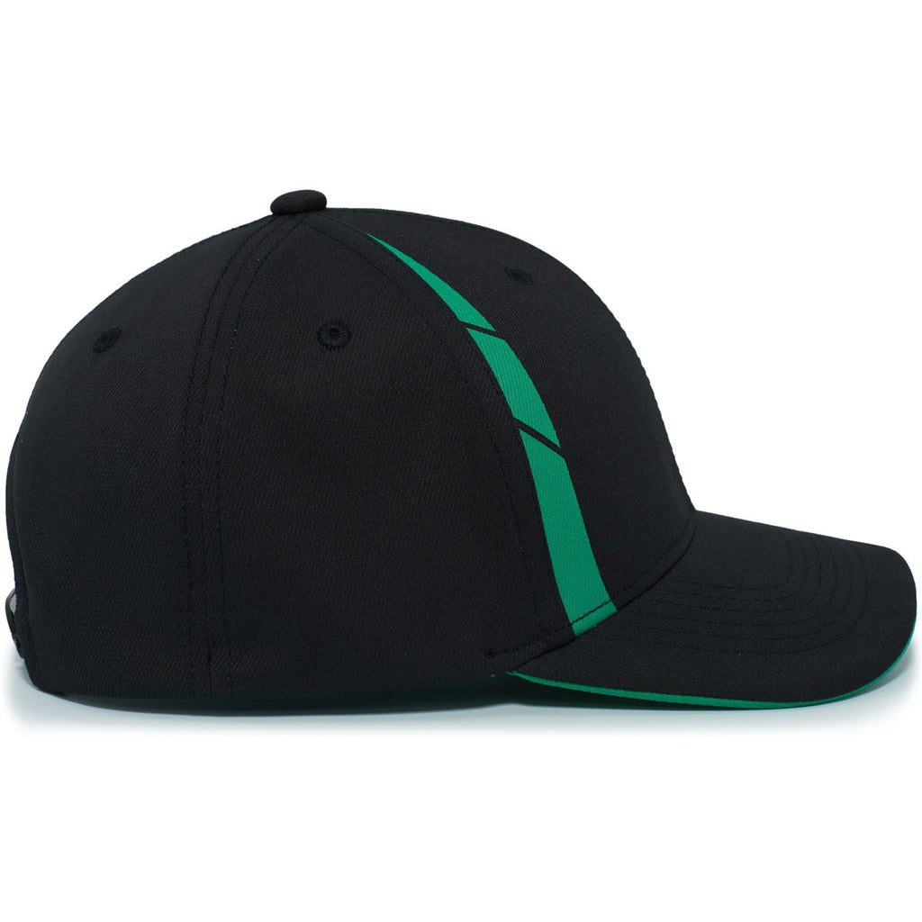 Pacific Headwear Black/Kelly Coolcore Sildline Snapback Cap