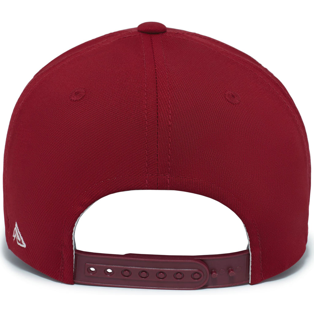 Pacific Headwear Cardinal/White Coolcore Sildline Snapback Cap