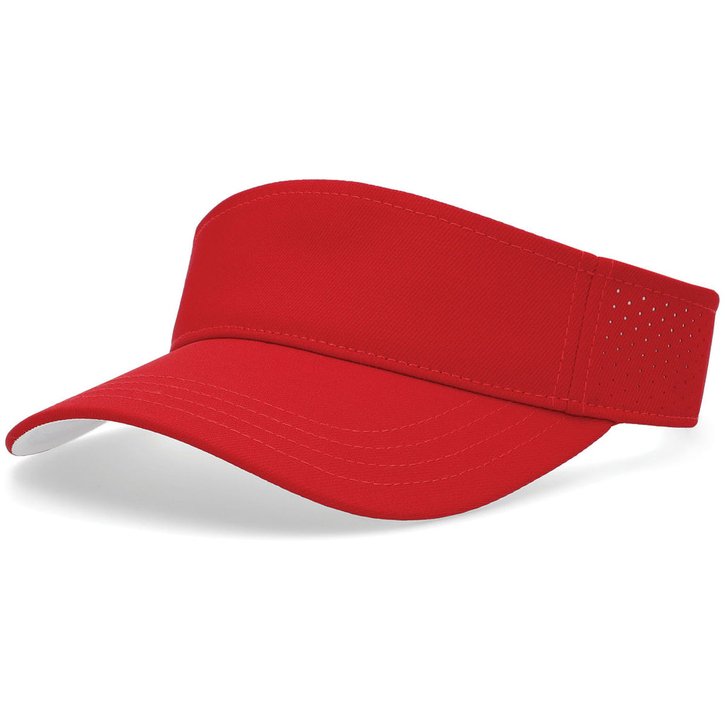 Pacific Headwear Red/White Perforated Coolcore Visor