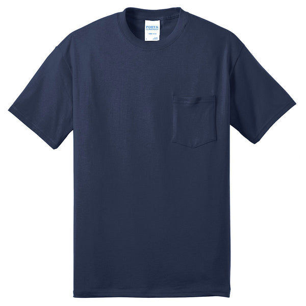 Port & Company Men's 50/50 Cotton/Poly T-Shirt With Pocket (PC55P) - Dark Green, 4XL, 5.5 Oz - View #5