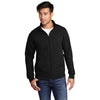 Port & Company Men's Jet Black Core Fleece Cadet Full-Zip Sweatshirt