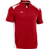 Under Armour Men's Red/White Colorblock Polo