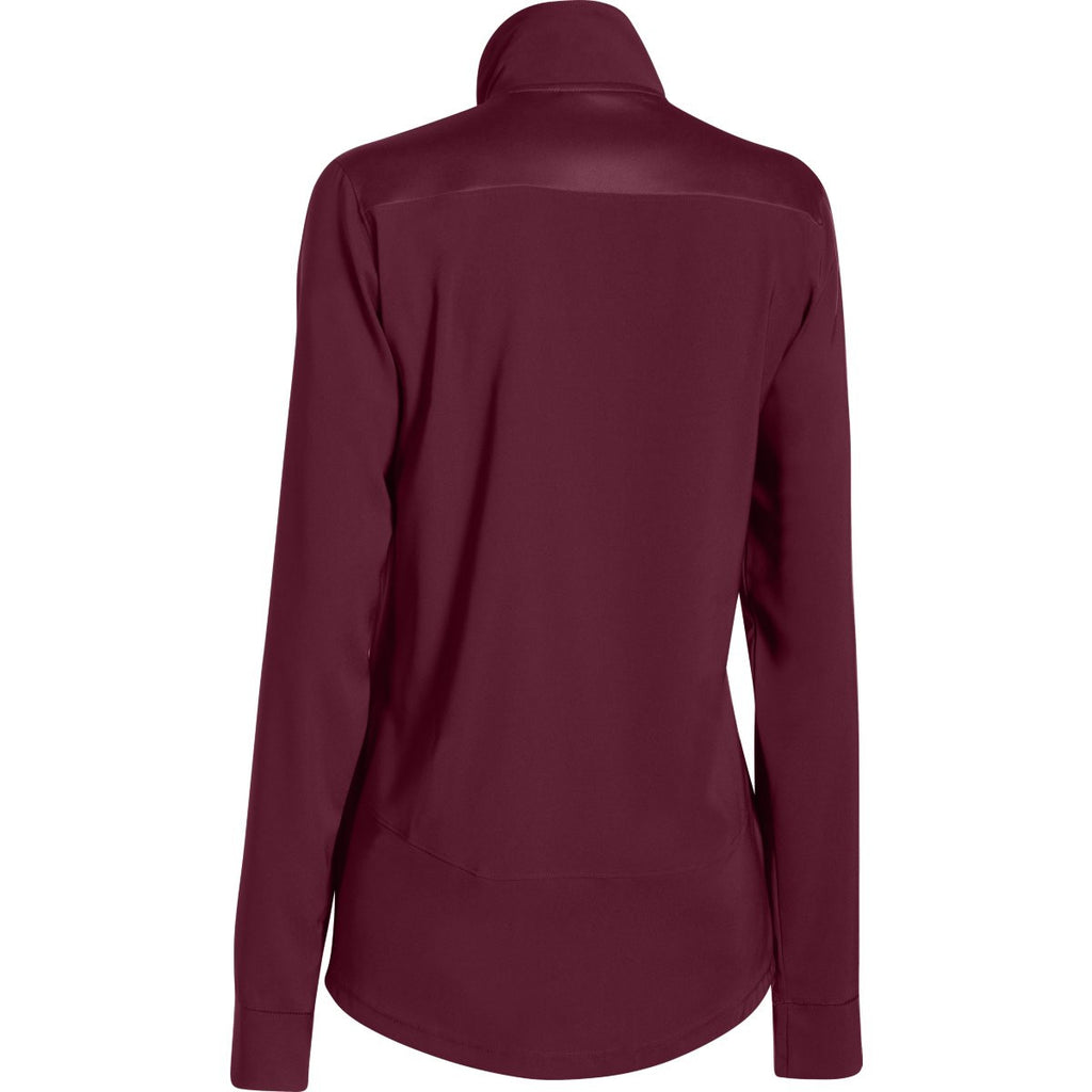 Under Armour Women's Maroon Pre-Game Woven Jacket