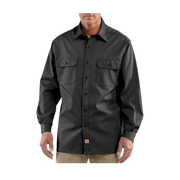 Carhartt Men's Black Twill Long Sleeve Work Shirt