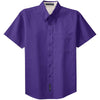 Port Authority Men's Purple/Light Stone Short Sleeve Easy Care Shirt