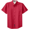 Port Authority Men's Red/Light Stone Tall Short Sleeve Easy Care Shirt