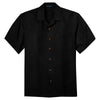 Port Authority Men's Black Patterned Easy Care Camp Shirt