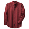Port Authority Men's Bright Burgundy Long Sleeve Twill Shirt