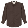 Port Authority Men's Coffee Bean/Light Stone Extended Size Long Sleeve Easy Care Shirt