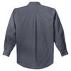 Port Authority Men's Steel Grey/Light Stone Extended Size Long Sleeve Easy Care Shirt