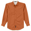 Port Authority Men's Texas Orange/Light Stone Extended Size Long Sleeve Easy Care Shirt