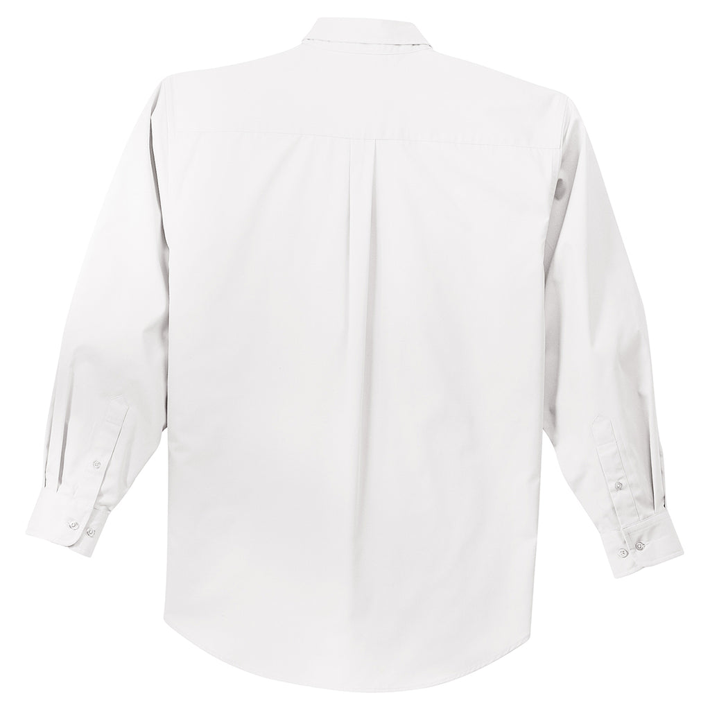 Port Authority Men's White/Light Stone Tall Long Sleeve Easy Care Shirt