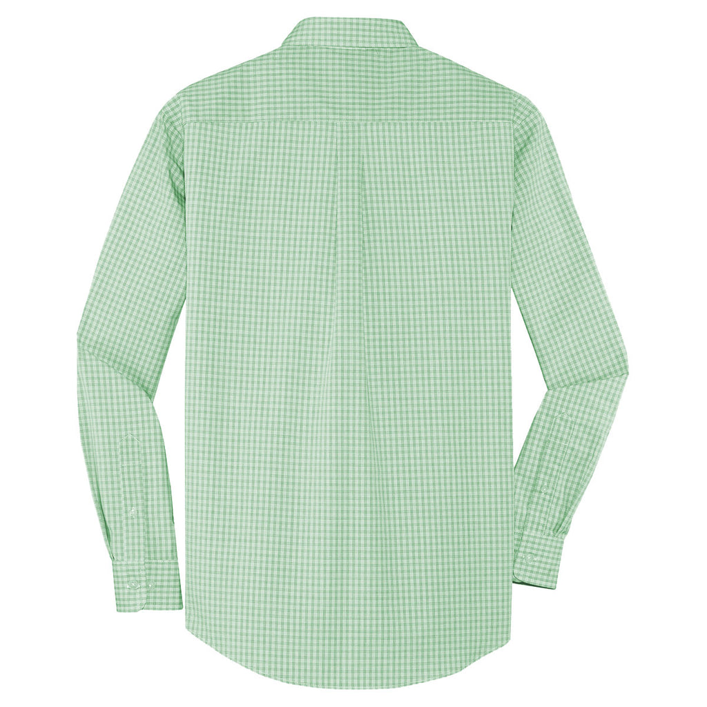Port Authority Men's Green Plaid Pattern Easy Care Shirt