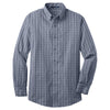 Port Authority Men's Grey/White Tattersall Easy Care Shirt