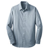 Port Authority Men's Moonlight Blue/ White Fine Stripe Stretch Poplin Shirt