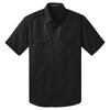 Port Authority Men's Black Stain-Resistant Short Sleeve Twill Shirt