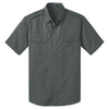 Port Authority Men's Steel Grey Stain-Resistant Short Sleeve Twill Shirt