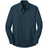 Port Authority Men's Ultra Blue Stain Resistant Roll Sleeve Twill Shirt