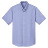 Port Authority Men's Chambray Blue Short Sleeve Crosshatch Easy Care Shirt