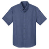 Port Authority Men's Deep Blue Short Sleeve Crosshatch Easy Care Shirt