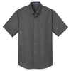 Port Authority Men's Soft Black Short Sleeve Crosshatch Easy Care Shirt