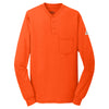 Bulwark Men's Orange EXCEL FR Long Sleeve Tagless Henley