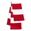 Sportsman Red/White Rugby Striped Knit Scarf