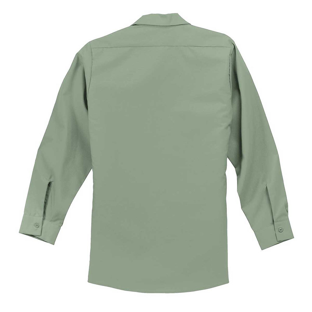 Red Kap Men's Tall Light Green Long Sleeve Industrial Work Shirt