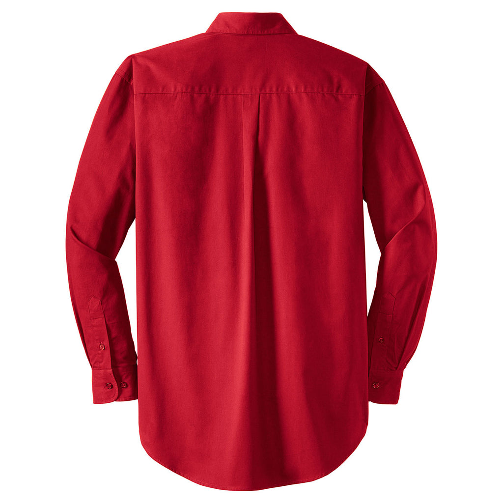 CornerStone Men's Red Long Sleeve SuperPro Twill Shirt