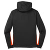 Sport-Tek Men's Black/ Deep Orange Sport-Wick Fleece Colorblock Hooded Pullover