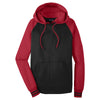Sport-Tek Men's Black/ Deep Red Sport-Wick Varsity Fleece Full-Zip Hooded Jacket