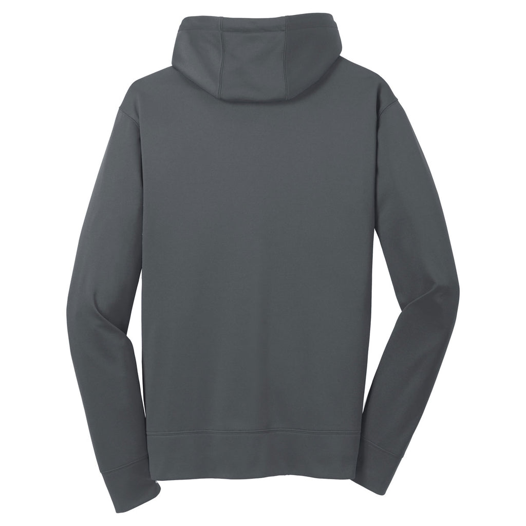 Sport-Tek Men's Dark Smoke Grey Sport-Wick Fleece Full-Zip Hooded Jacket