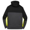 Sport-Tek Men's Black/ Graphite Heather/ Citron Tech Fleece Colorblock Full-Zip Hooded Jacket