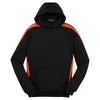 Sport-Tek Men's Black/ Deep Orange Sleeve Stripe Pullover Hooded Sweatshirt