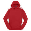 Sport-Tek Men's True Red/ White Sleeve Stripe Pullover Hooded Sweatshirt