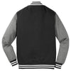 Sport-Tek Men's Black/Vintage Heather Fleece Letterman Jacket