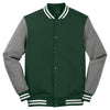 Sport-Tek Men's Forest Green/Vintage Heather Fleece Letterman Jacket