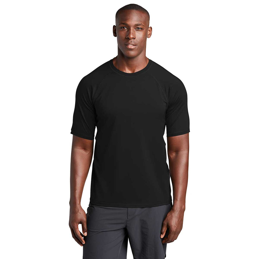 Sport-Tek Men's Black Short Sleeve Rashguard Tee