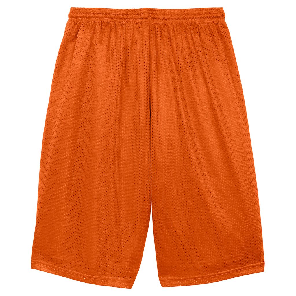 Sport-Tek Men's Deep Orange Extra Long PosiCharge Classic Mesh Short