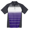 Sport-Tek Men's Purple Dry Zone Sublimated Stripe Polo