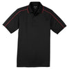 Sport-Tek Men's Black/True Red Micropique Sport-Wick Piped Polo