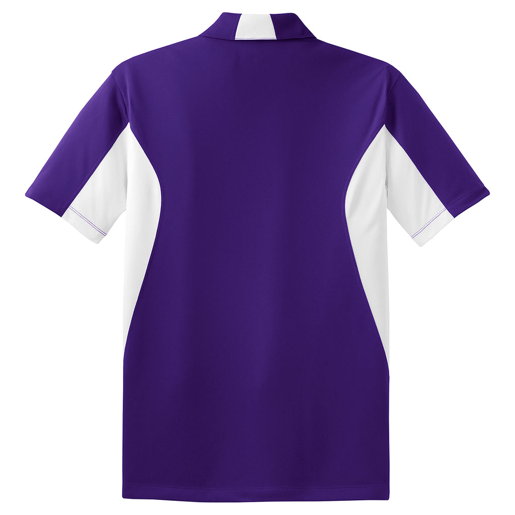 Sport-Tek Men's Purple/White Side Blocked Micropique Sport-Wick Polo
