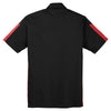 Sport-Tek Men's Black/True Red PosiCharge Active Textured Colorblock Polo