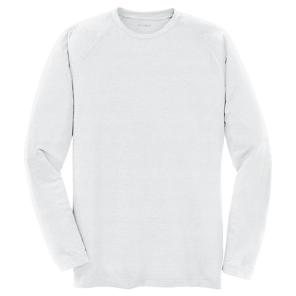 SportTek Men's White Long Sleeve Ultimate Performance Crew