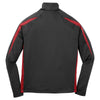 Sport-Tek Men's Black/ True Red Sport-Wick Stretch 1/2-Zip Colorblock Pullover