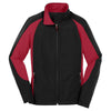 Sport-Tek Men's Black/True Red Colorblock Soft Shell Jacket