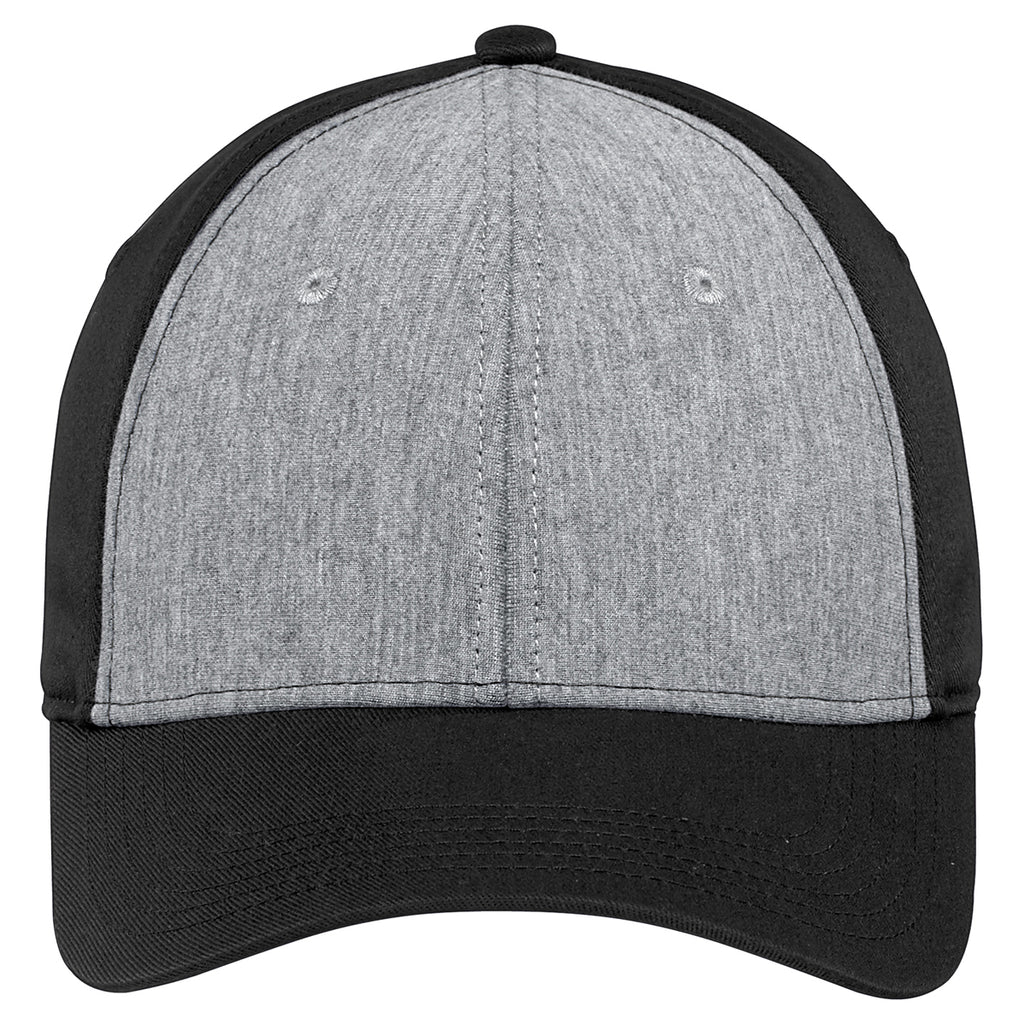 Sport-Tek Vintage Heather/Black Jersey Front Cap