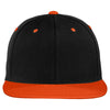 Sport-Tek Black/Deep Orange Flat Bill Snapback Cap